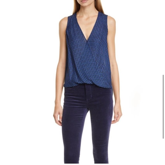 L'AGENCE Mila Draped Sleeveless Silk  Blouse - Picture 5 of 9